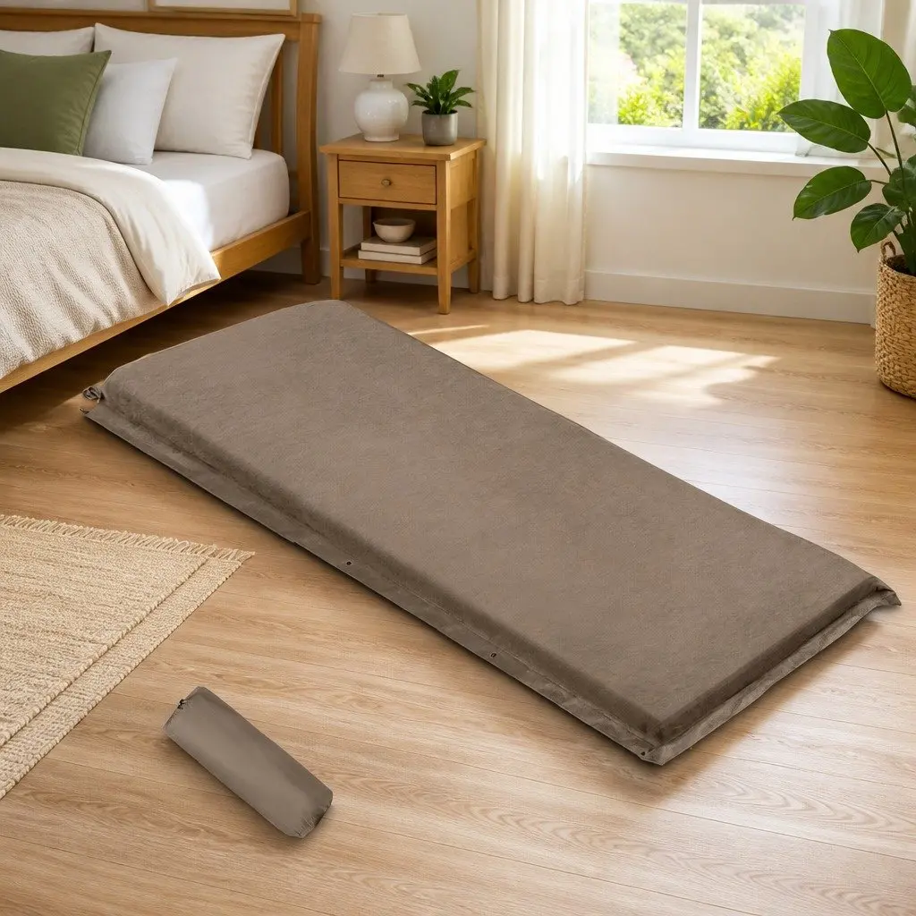 Single Self Inflating Camping Mattress Coffee 187x66cm