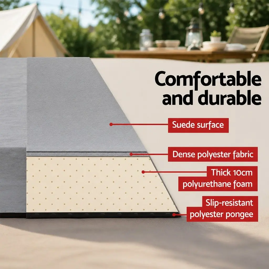 Self Inflating Mattress Portable Grey 187cm