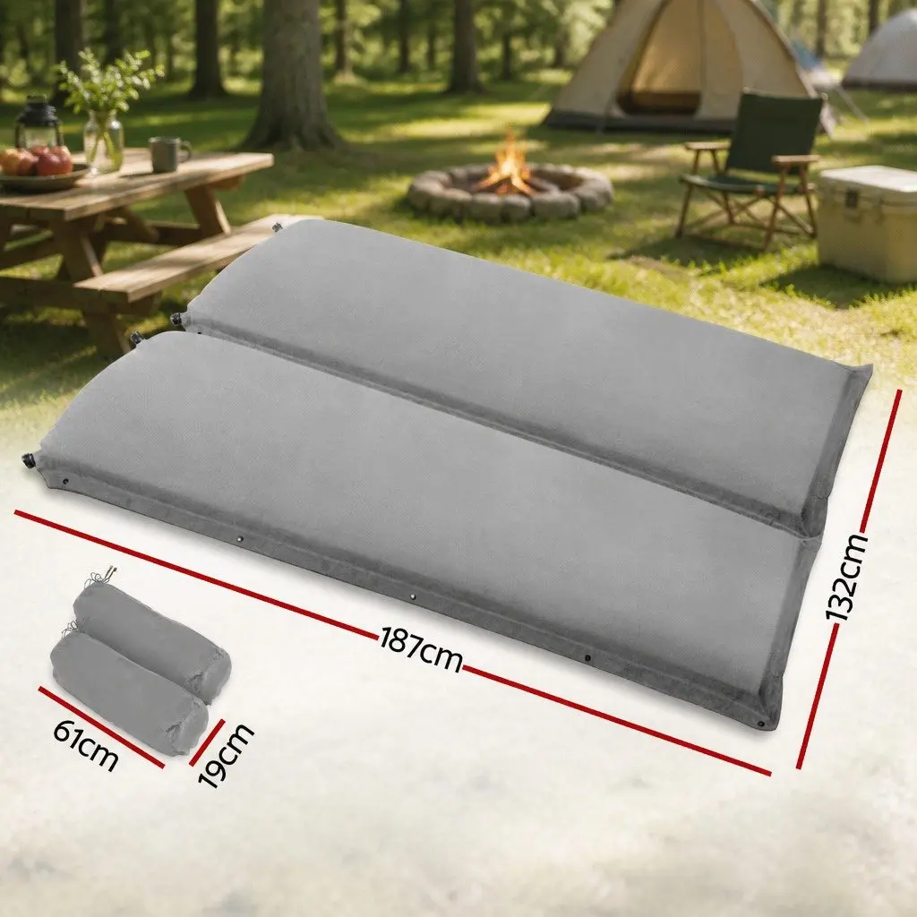 Self Inflating Mattress Grey 187x132cm