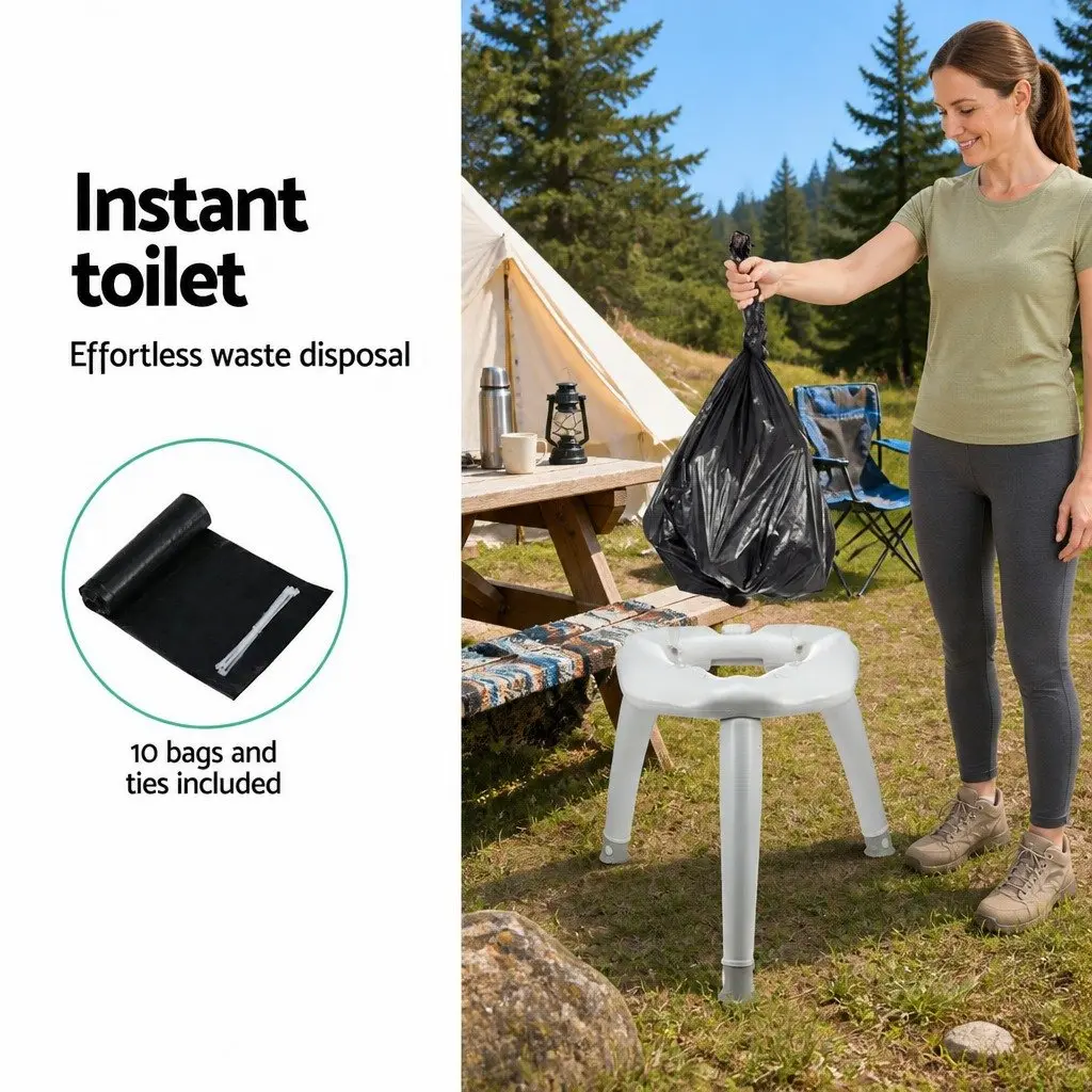 Portable Folding Camping Toilet White 120kg