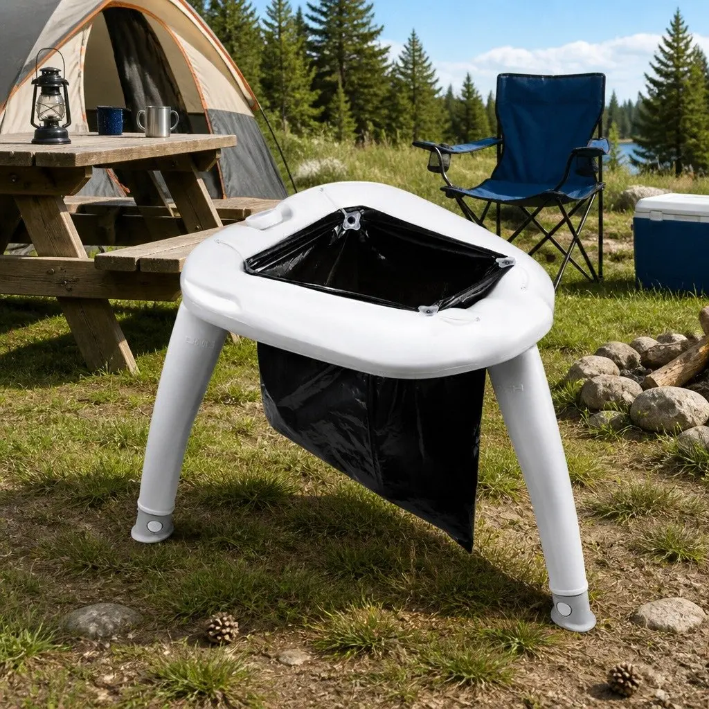 Portable Folding Camping Toilet White 120kg