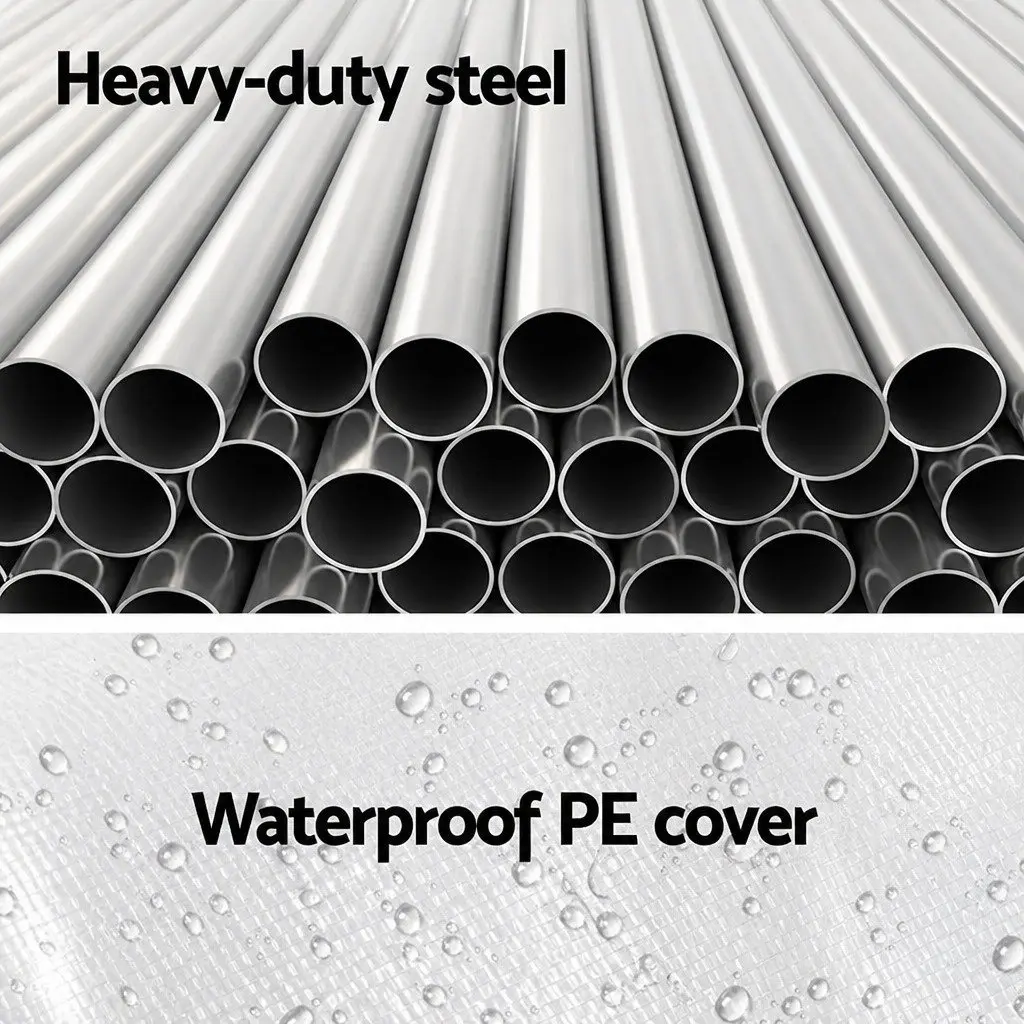 Carport Steel Frame Shelter 6x6m Portable Outdoor Canopy UV Resistant