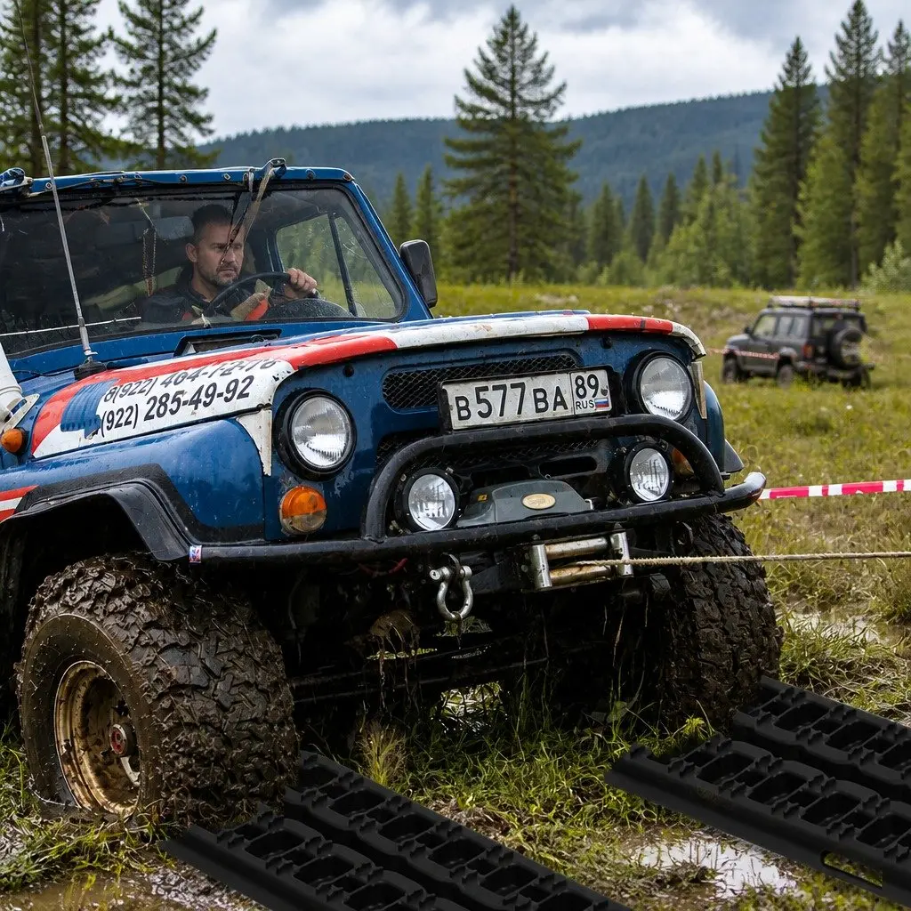4WD Recovery Tracks Boards Off-Road Traction Sand Mud Snow Wheel Ramps 95cm Length 28cm Width