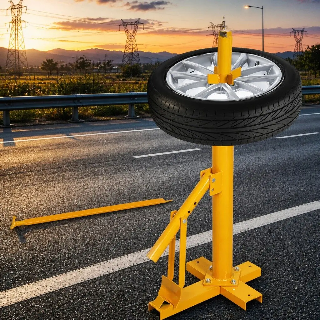 Manual Tyre Changer Tool Heavy Duty Steel Yellow 8-18 Inch