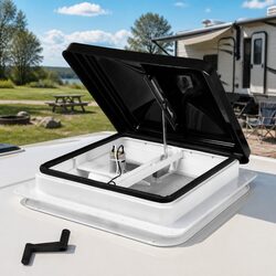 Caravan Roof Vent 12V Fan RV Ventilation System Black Motorhome Camper Exhaust