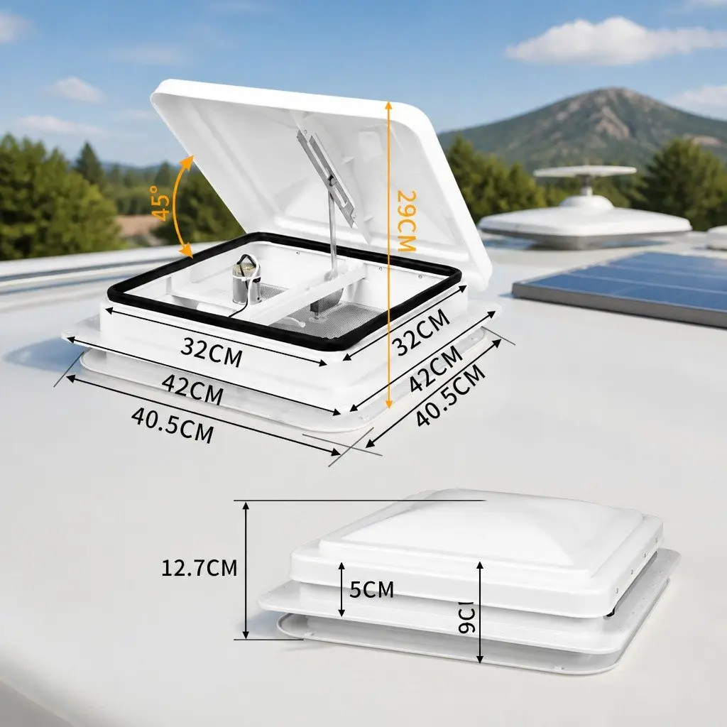 Caravan Roof Vent 12V Fan Air Ventilation System Flyscreen Weather Resistant