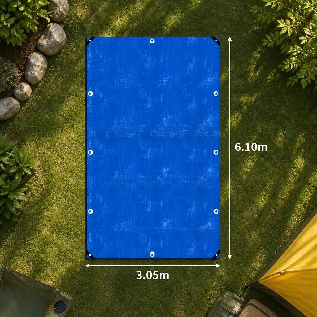 Heavy Duty Tarp Waterproof 200GSM 3.05x6.10m All-Weather Outdoor Camping Cover