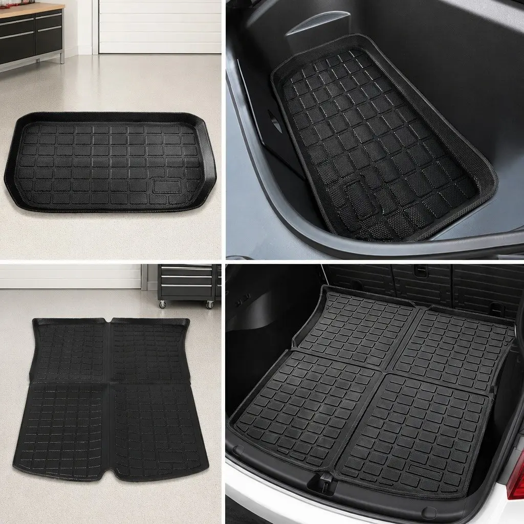 Tesla Model Y Floor Mats Set Front Rear Trunk Toolbox TPE Car Interior