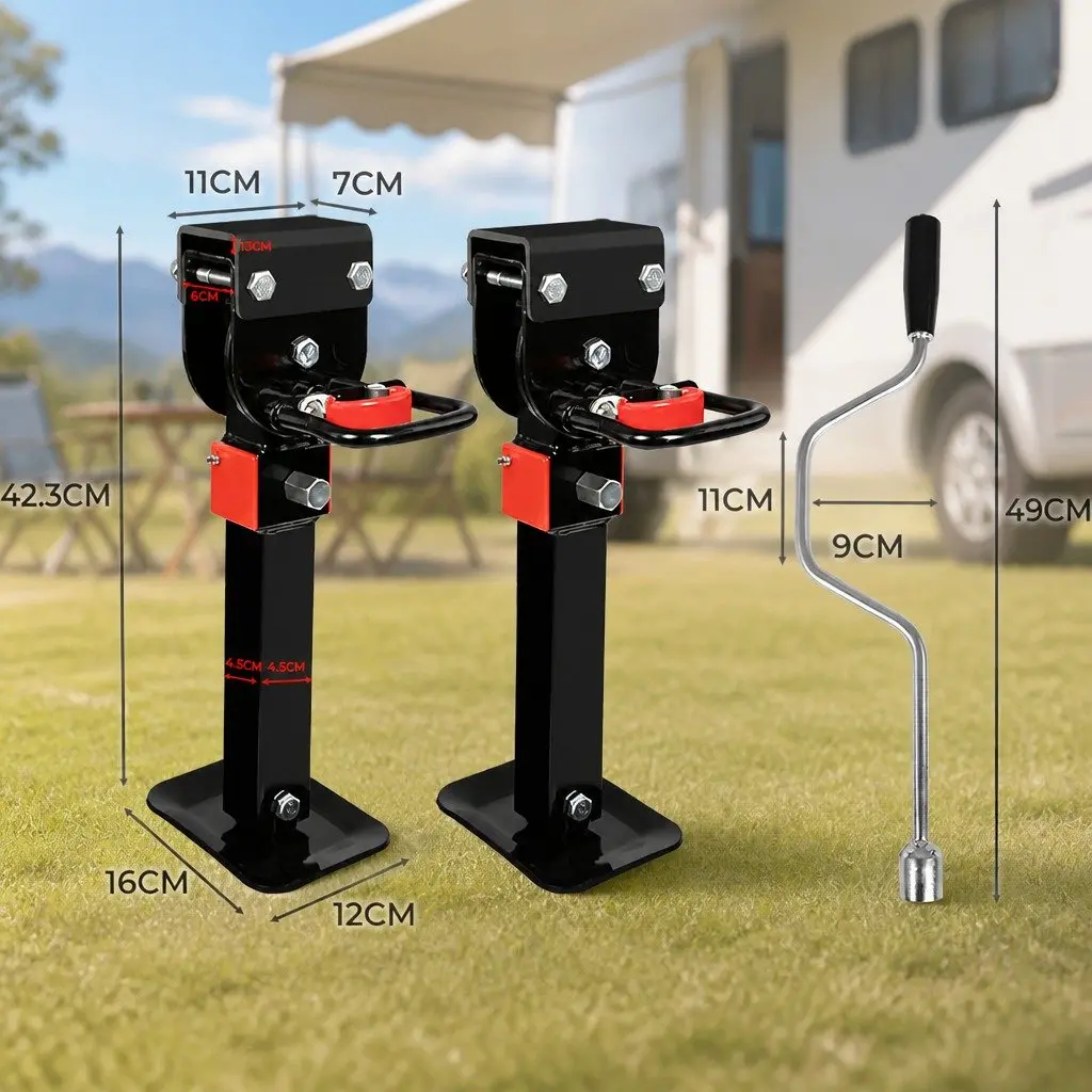 Caravan Stabiliser Legs Adjustable Height 410-545mm Galvanised Steel 2 Piece