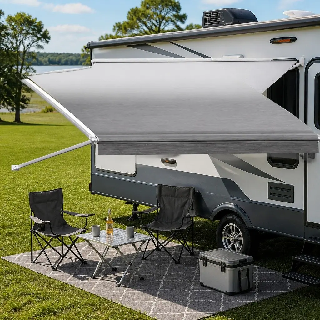 14FT RV Awning Fabric Replacement Heavy-Duty 18.05oz UV-Resistant Waterproof
