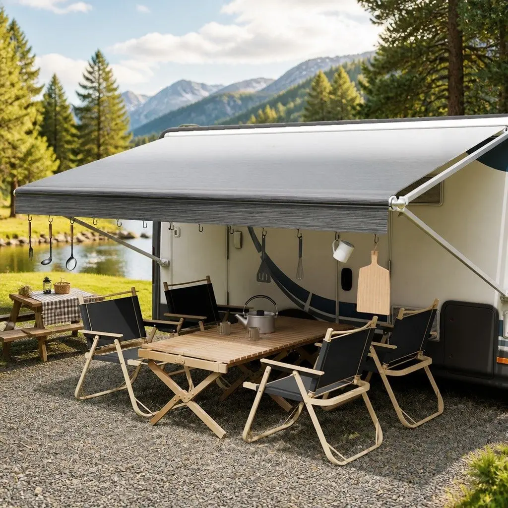 RV Awning Fabric Replacement Heavy-Duty 16FT 18.05oz UV-Resistant Waterproof