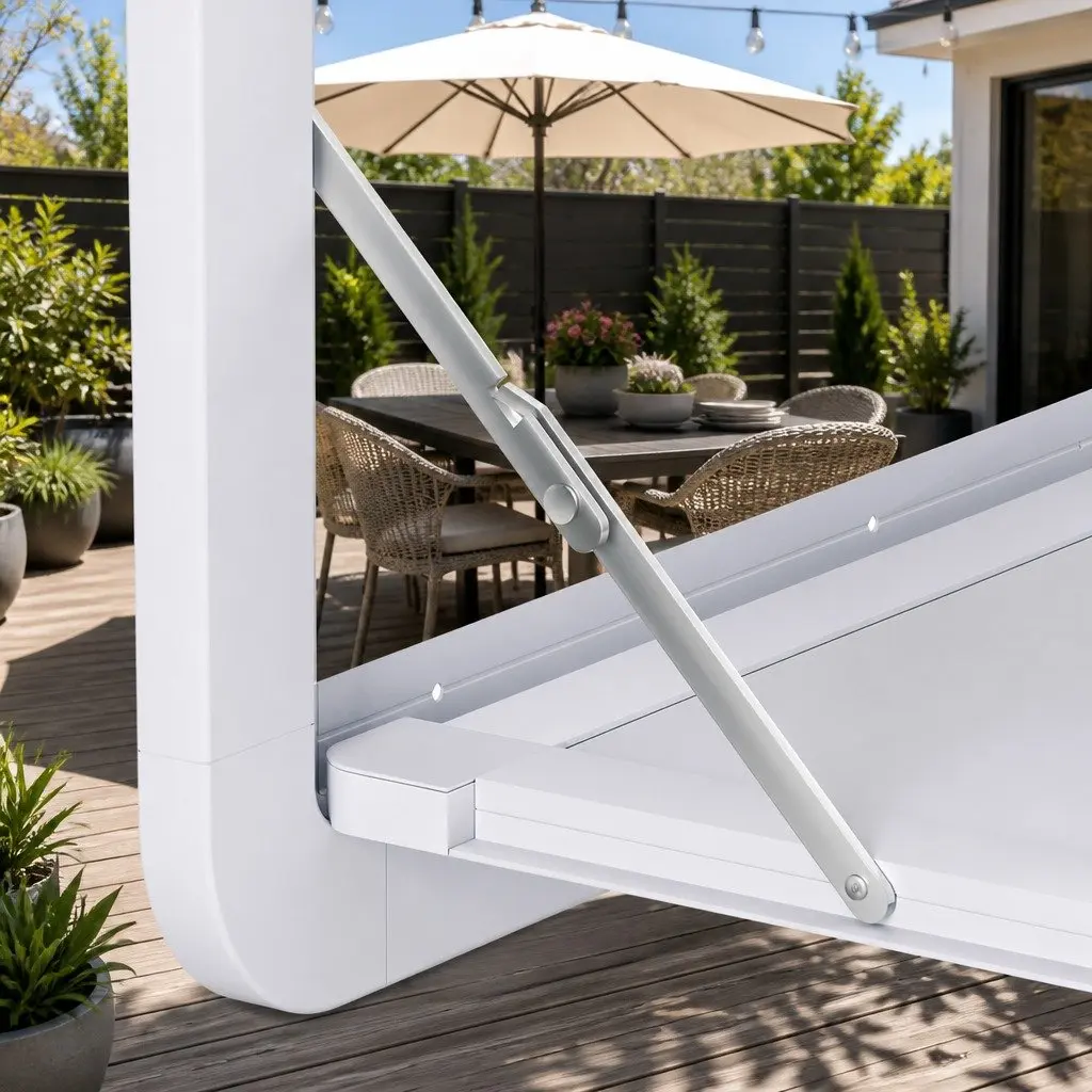 Folding Caravan Table 800 x 450mm Lockable White Space-Saving RV Camping