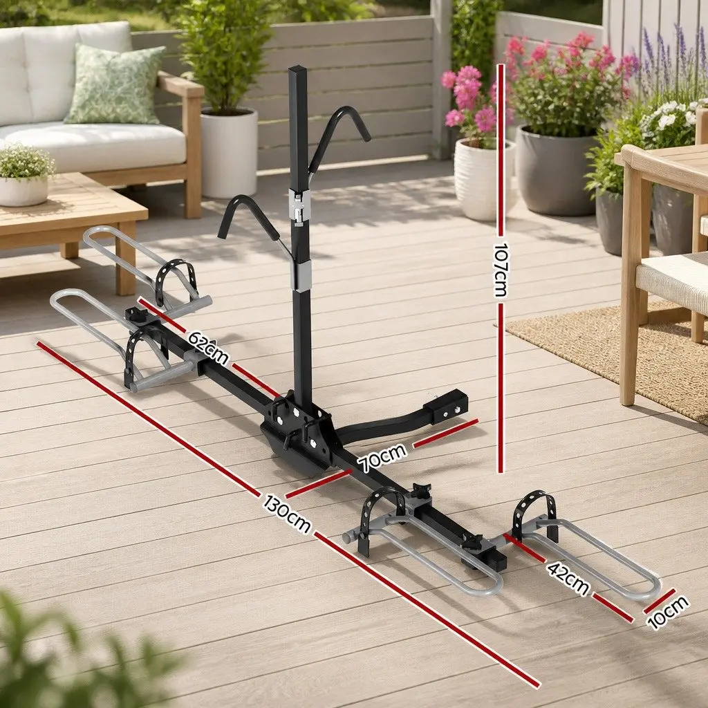 Bicycle Bike Carrier Rack Hitch Mount Foldable Black Steel