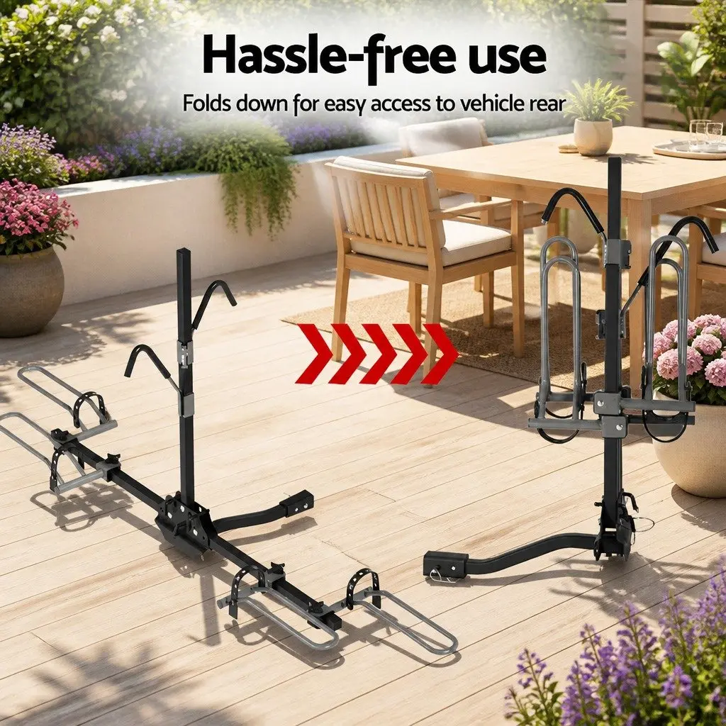 Bicycle Bike Carrier Rack Hitch Mount Foldable Black Steel