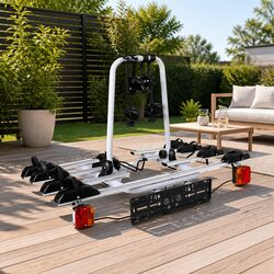 4 Bicycle Bike Carrier Rack Towbar Hitch Ball Mount Tail Light Silver Black