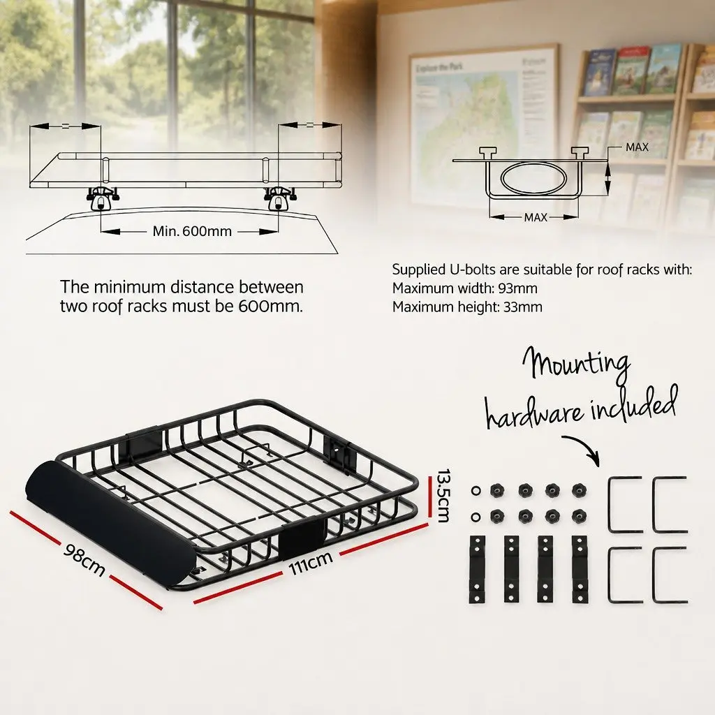 Roof Rack Basket for Increased Vehicle Space