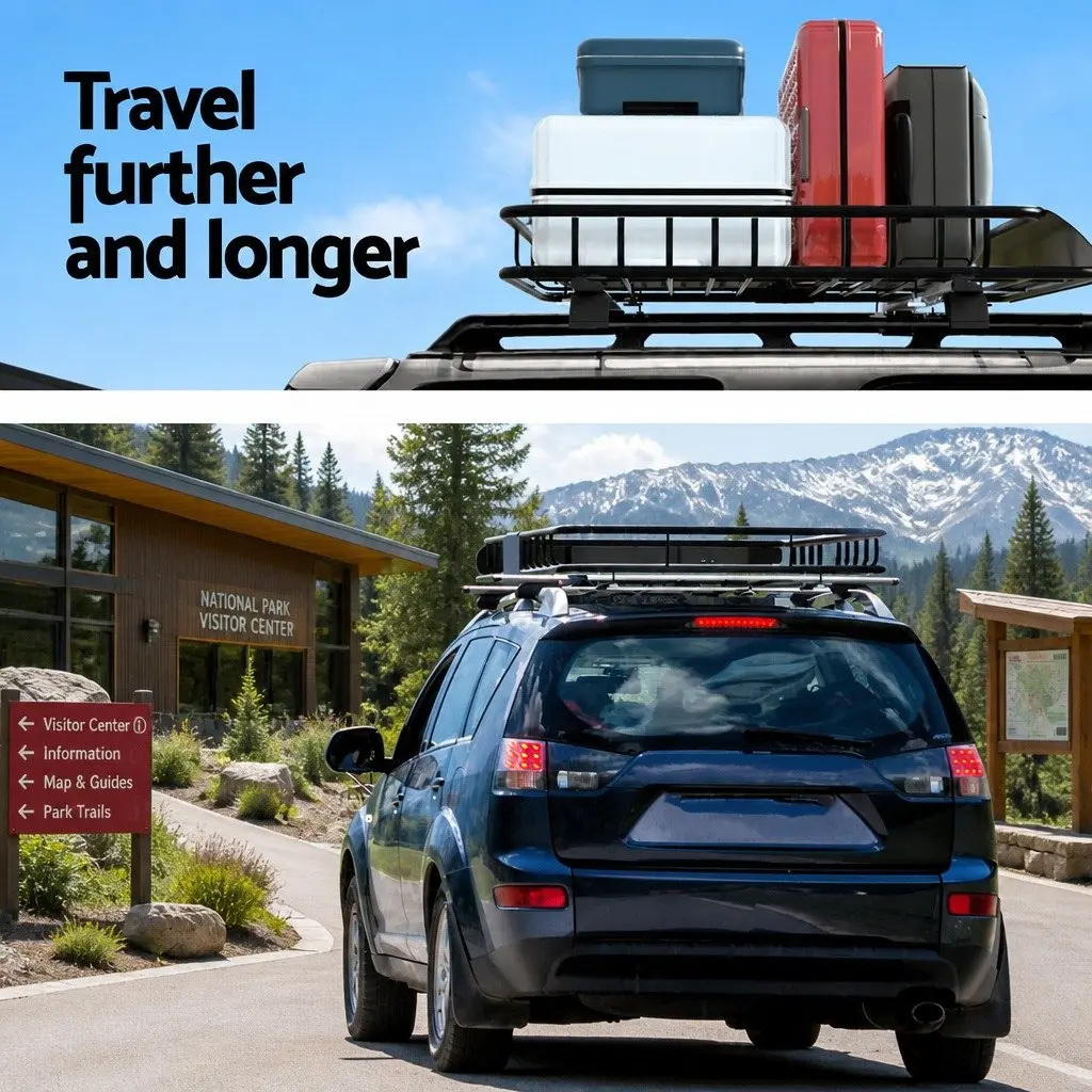 Roof Rack Basket for Increased Vehicle Space