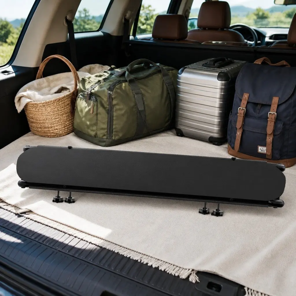 Universal Roof Rack Basket Cargo Carrier Black Steel 123cm