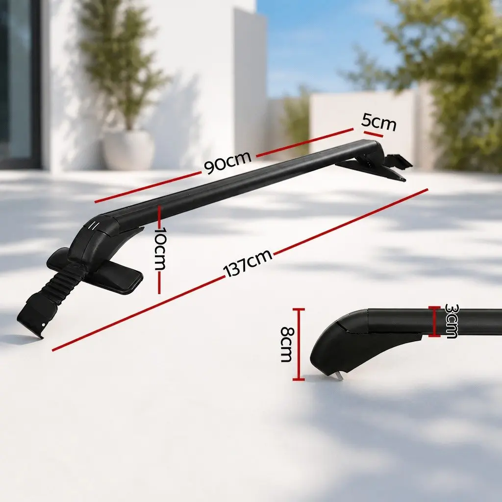 Car Roof Rack Cross Bar Aluminium 90cm Universal Lockable Anti-Theft