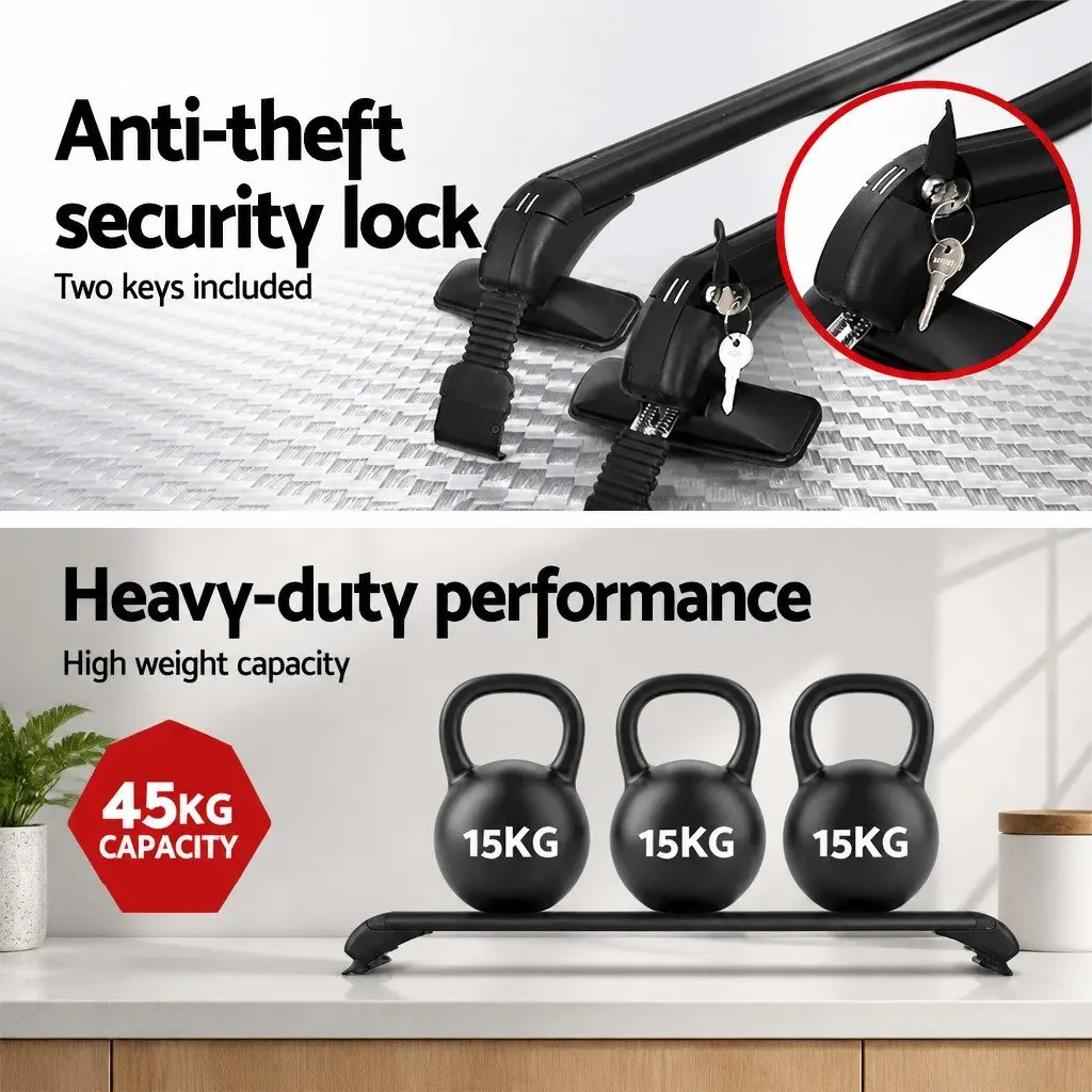 Car Roof Rack Cross Bar Aluminium 90cm Universal Lockable Anti-Theft
