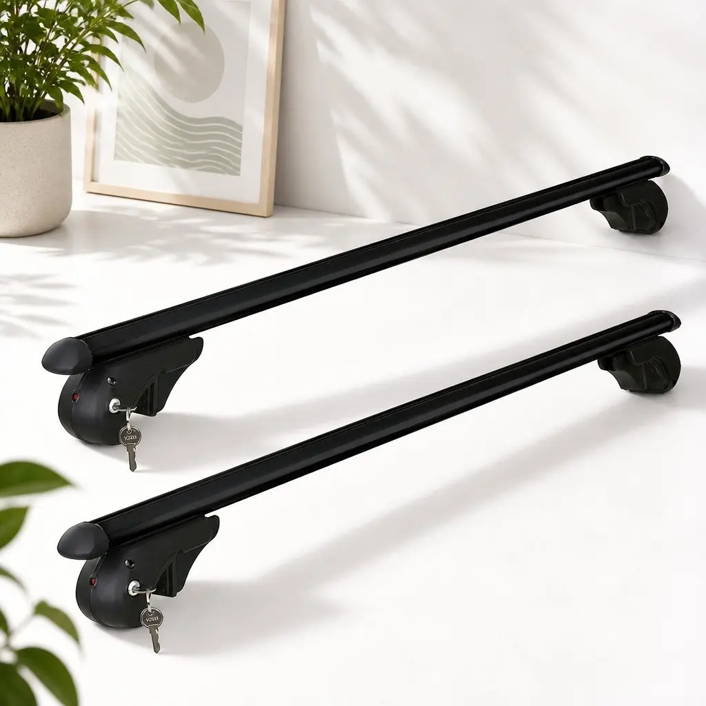 Car Roof Rack Cross Bar Aluminium Adjustable 108cm Universal Vehicle Mount Black