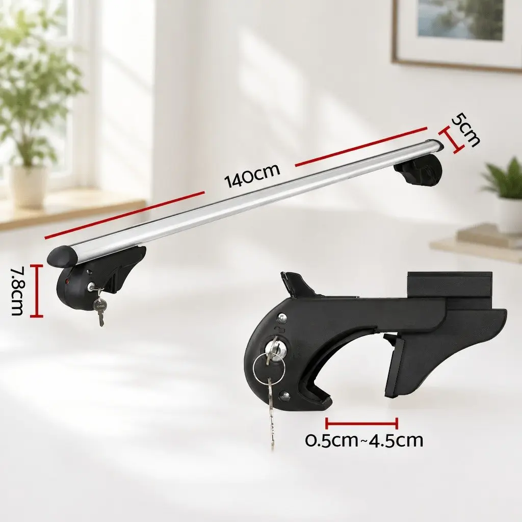 Car Roof Rack Cross Bar Universal Adjustable 123cm Aluminium Silver Load