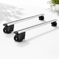 Car Roof Rack Cross Bar 126cm Silver Aluminium Universal Raised Rail Carrier