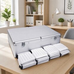 CD DVD Storage Case Box 1000 Discs Aluminium Silver Organiser with Locks