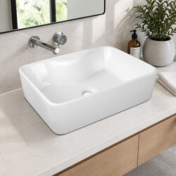 Ceramic Basin Vanity Sink Hand Wash Bowl White 48x38cm Bathroom