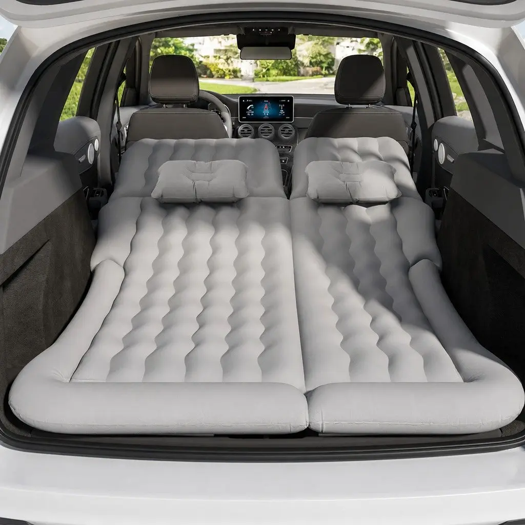 Car Mattress Inflatable SUV Back Seat Camping Bed 175x130cm Grey Portable Sleep