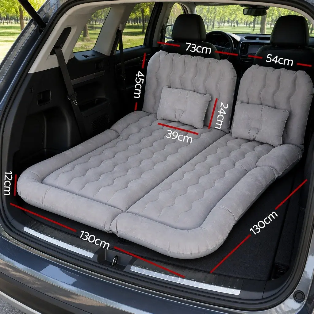 Car Mattress Inflatable SUV Back Seat Camping Bed 175x130cm Grey Portable Sleep