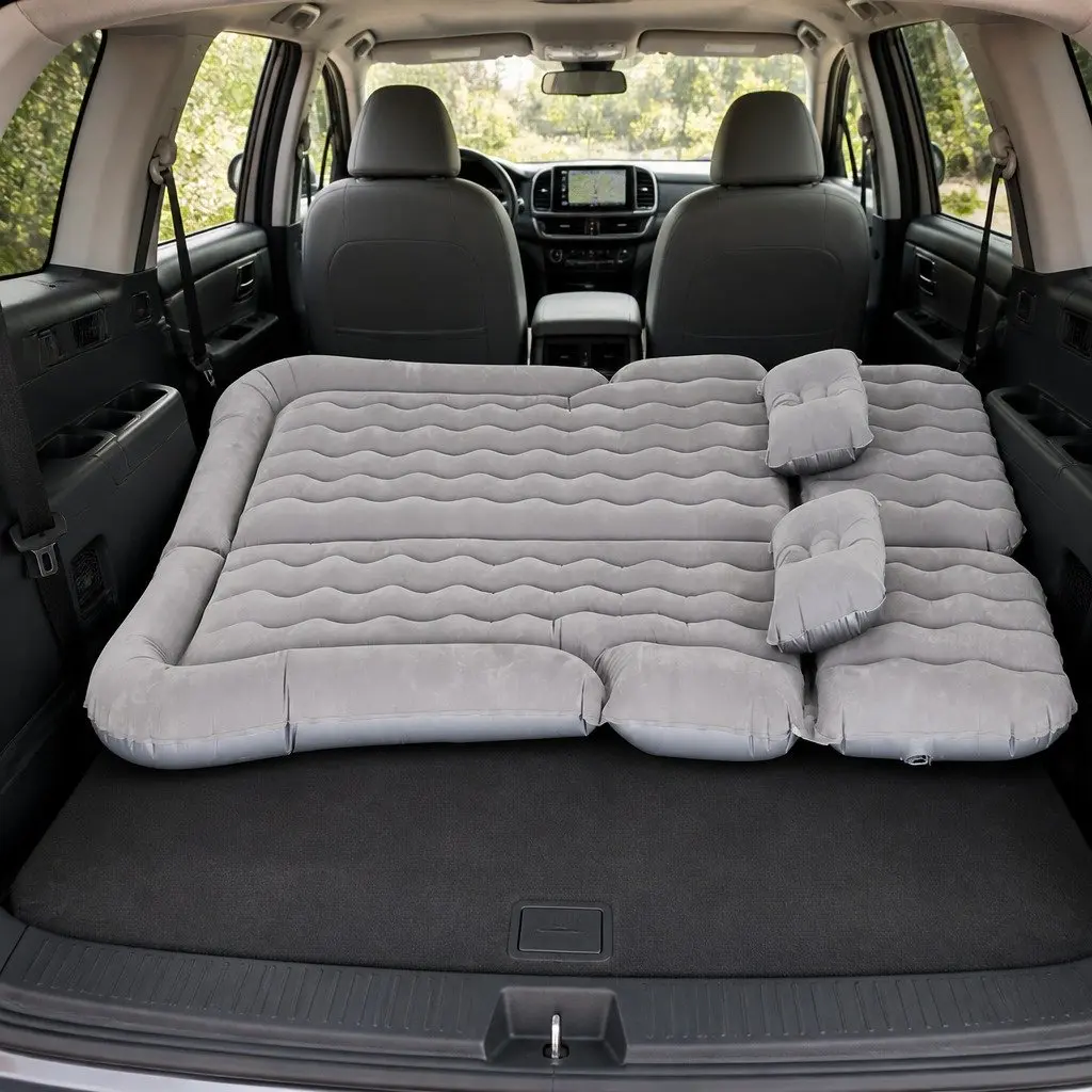 Car Mattress Inflatable SUV Back Seat Camping Bed 175x130cm Grey Portable Sleep