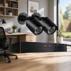 4CH 1080P DVR Security Camera System with 2 Bullet CCTV Cameras Indoor Outdoor