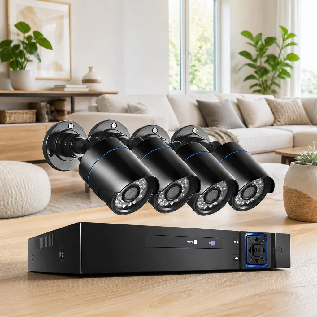 4 Channel 1080P DVR Security Camera System with 4 Bullet CCTV Cameras Indoor Outdoor