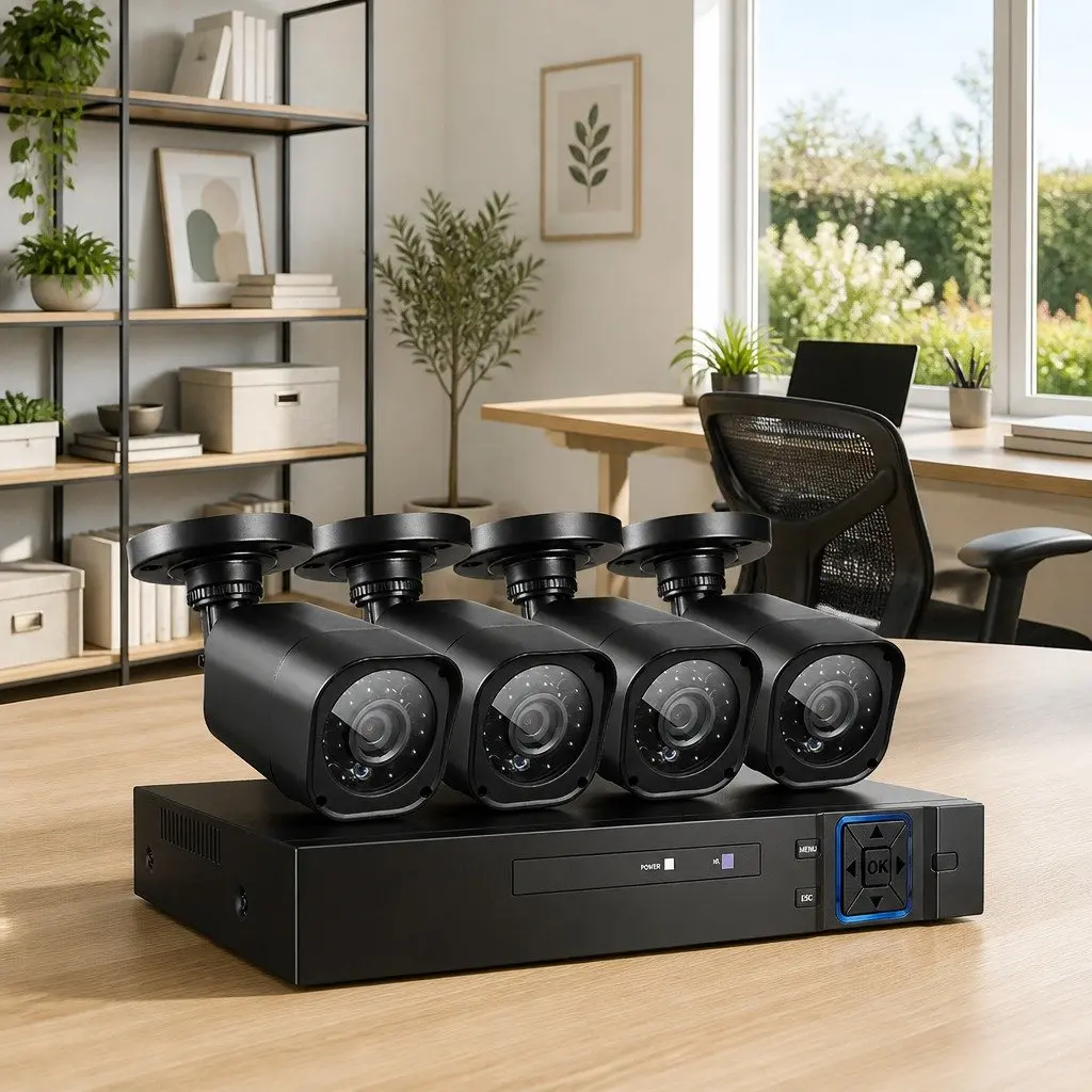 1080P Security Camera System 4 Channel DVR 4 AHD Cameras Night Vision