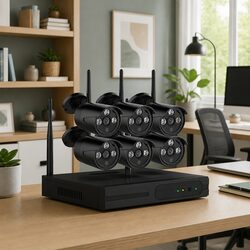 Wireless CCTV Security System 8CH NVR 3MP 6 Bullet Cameras WiFi Real-time