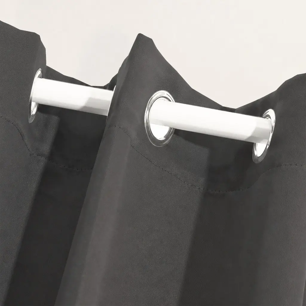 Blackout Curtain Panels Triple Layer Noise Insulation Heat Block Charcoal 2pc
