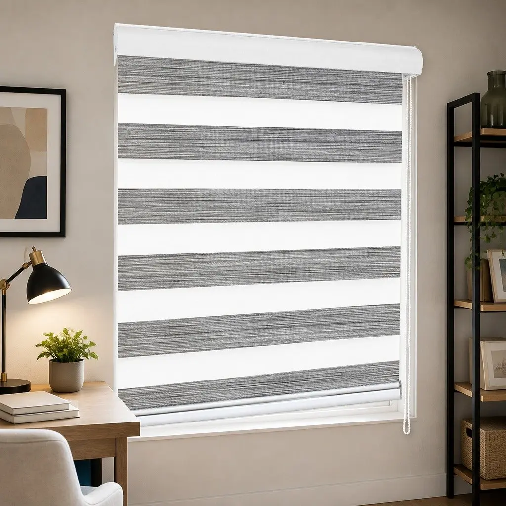 Zebra Roller Blind Blackout Curtains 180x210cm Light Control Privacy Home Window