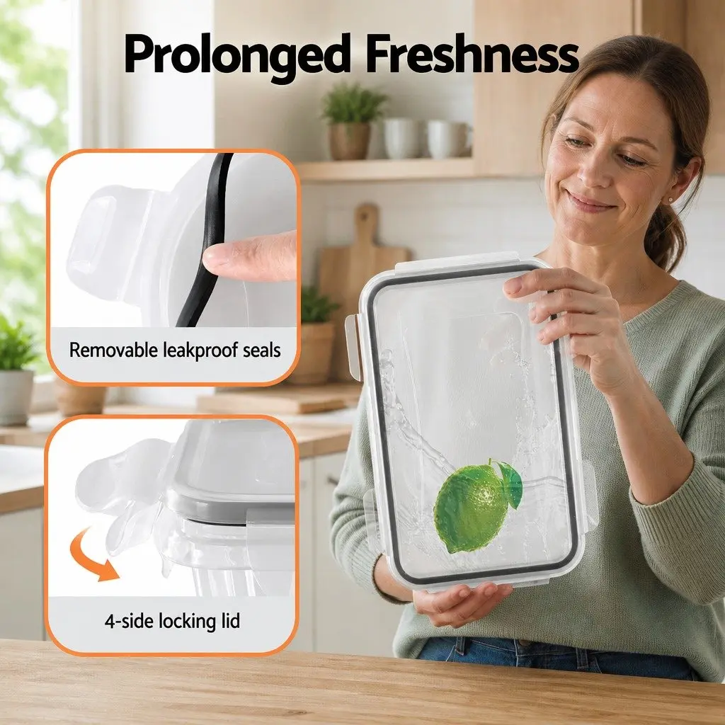 Food Storage Container Set Airtight Stackable 16 Piece