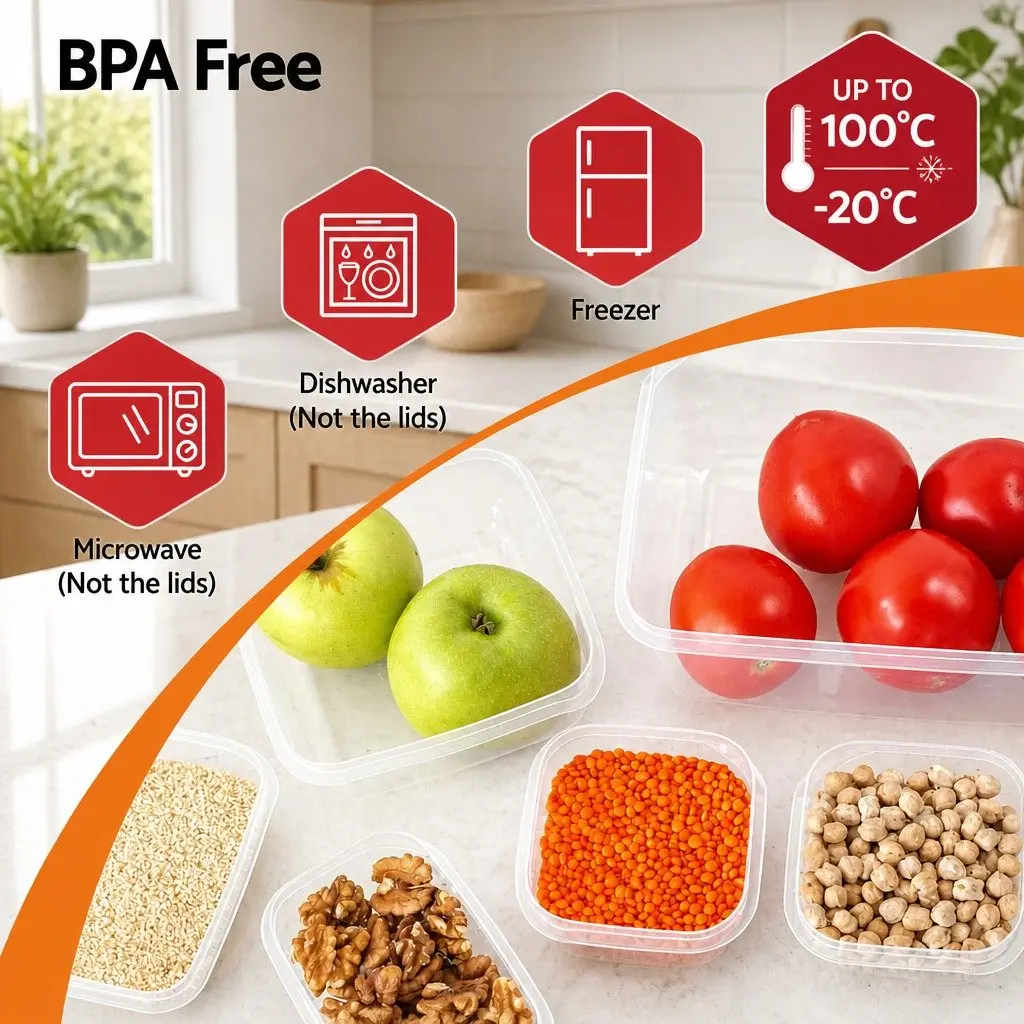 Food Storage Container Set Airtight Stackable 16 Piece