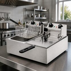 Electric Deep Fryer Double Baskets 20L Stainless Steel Commercial Kitchen Frying