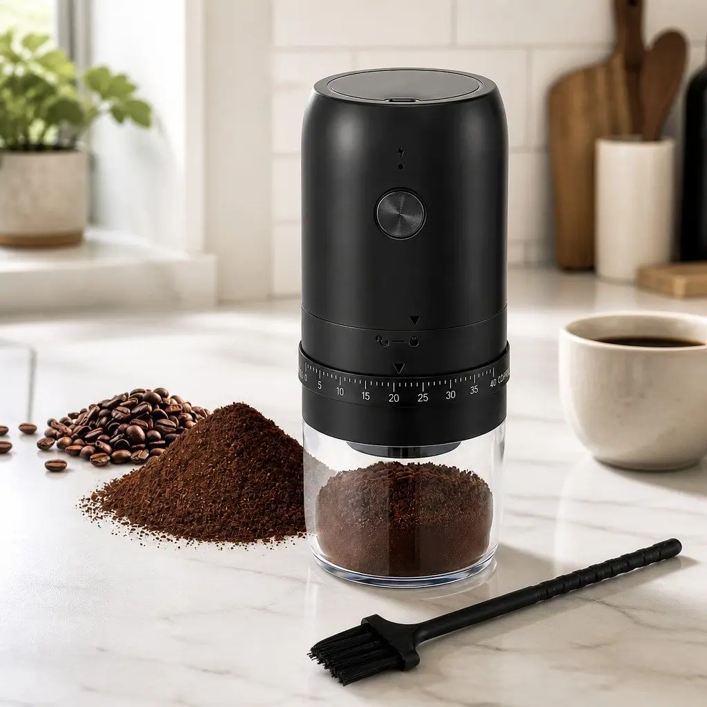 Electric Coffee Grinder Portable USB-C Rechargeable 40 Grind Settings