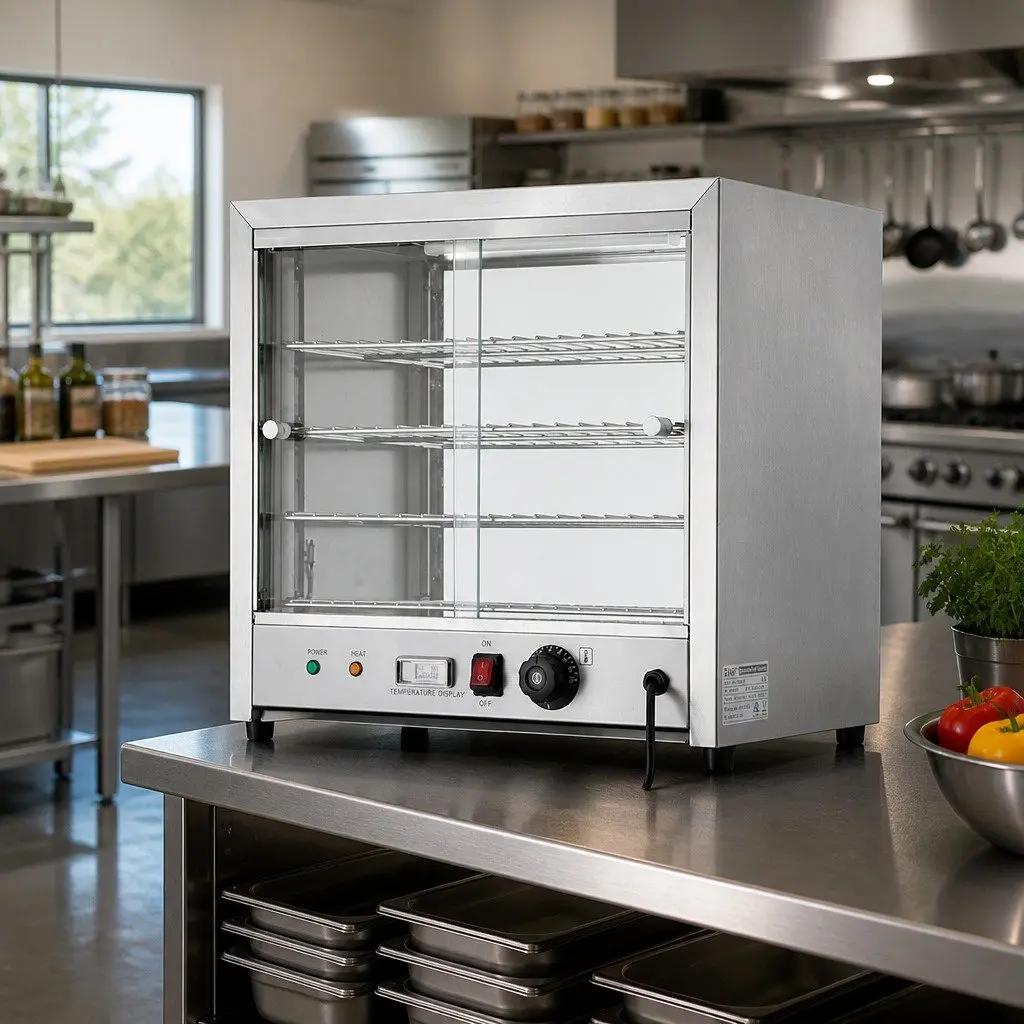 Commercial Food Warmer Display Cabinet 4-Tier 54cm Silver