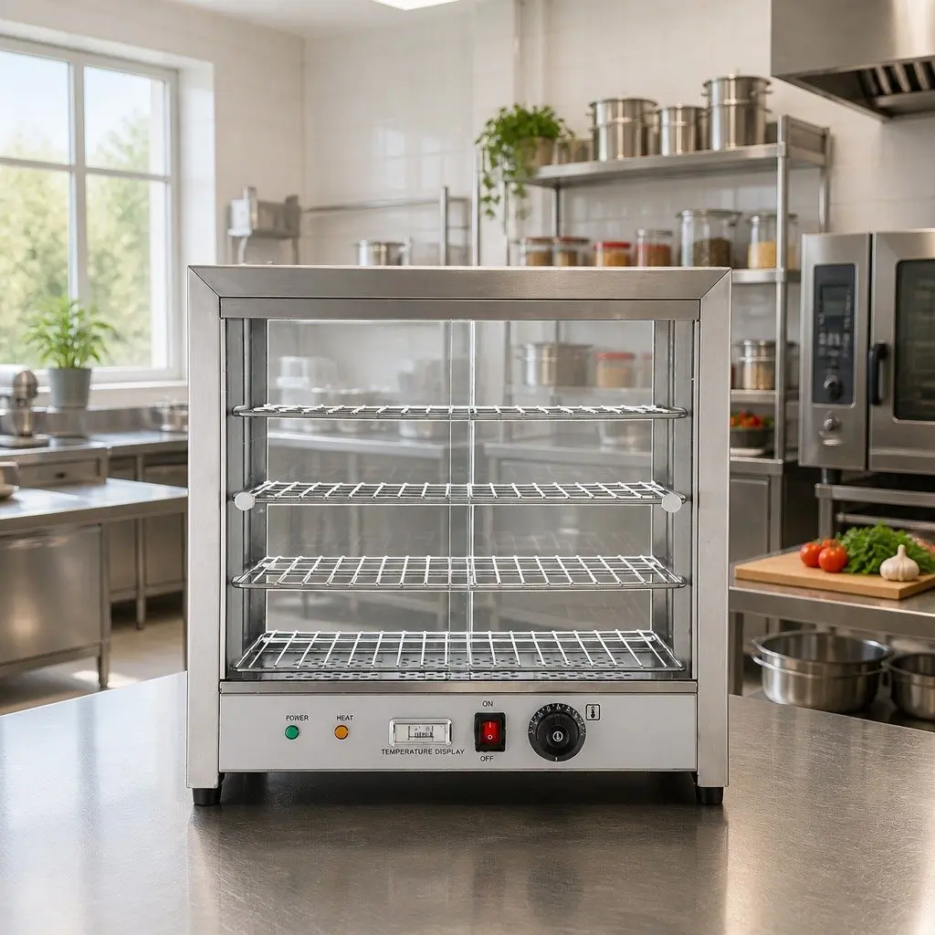 Commercial Food Warmer Display Cabinet 4-Tier 54cm Silver