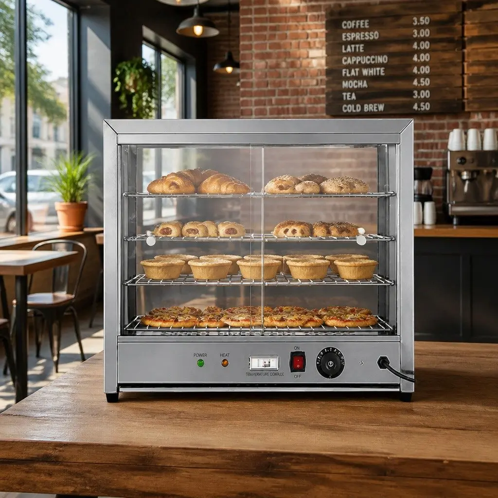 Commercial Food Warmer 4-Tier 64cm Stainless Steel Showcase