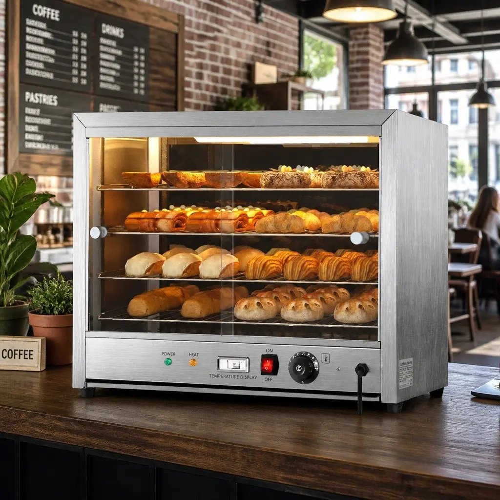 Commercial Food Warmer 4-Tier 64cm Stainless Steel Showcase