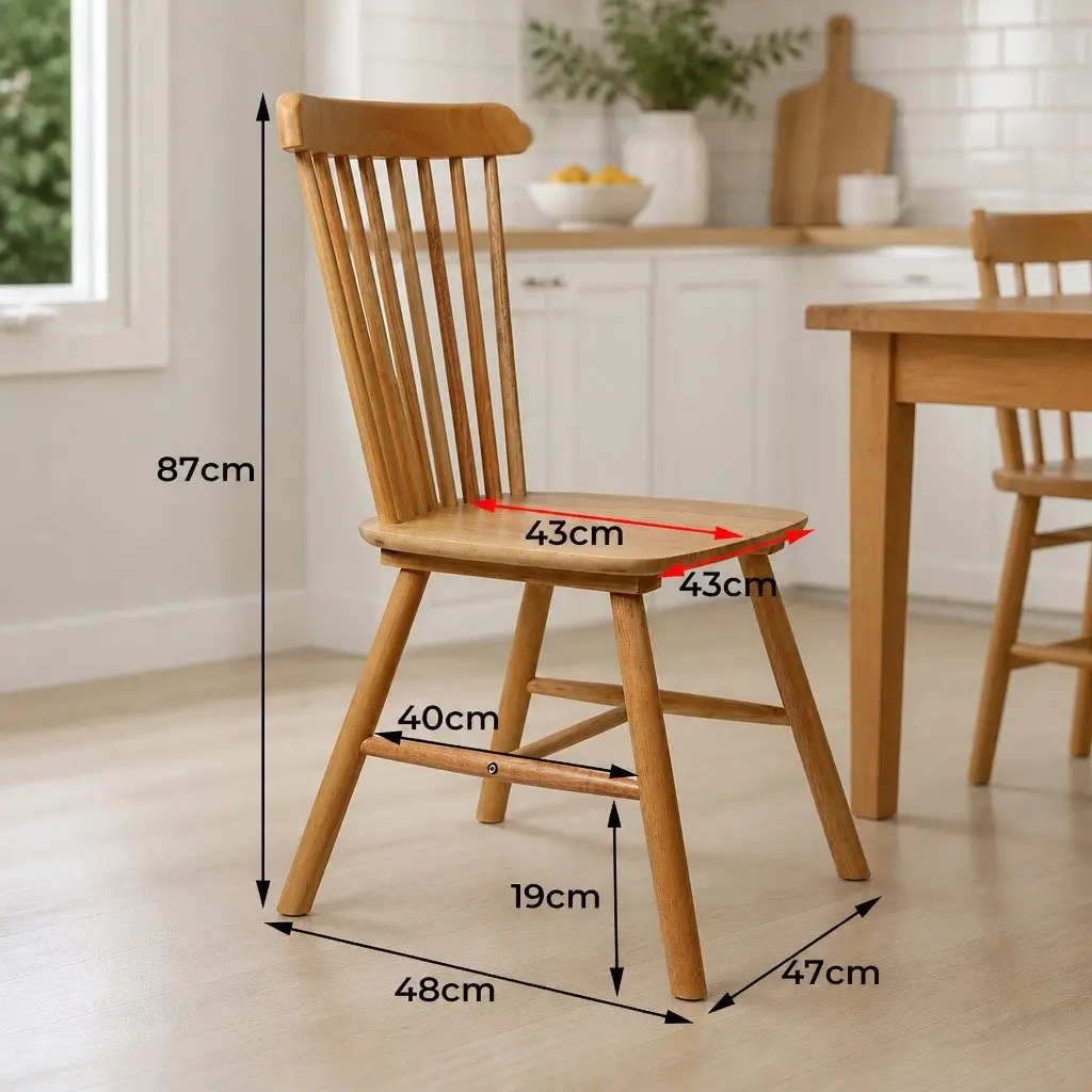 Dining Chairs Windsor Style Solid Wood Kitchen Lounge Seating Set of 6