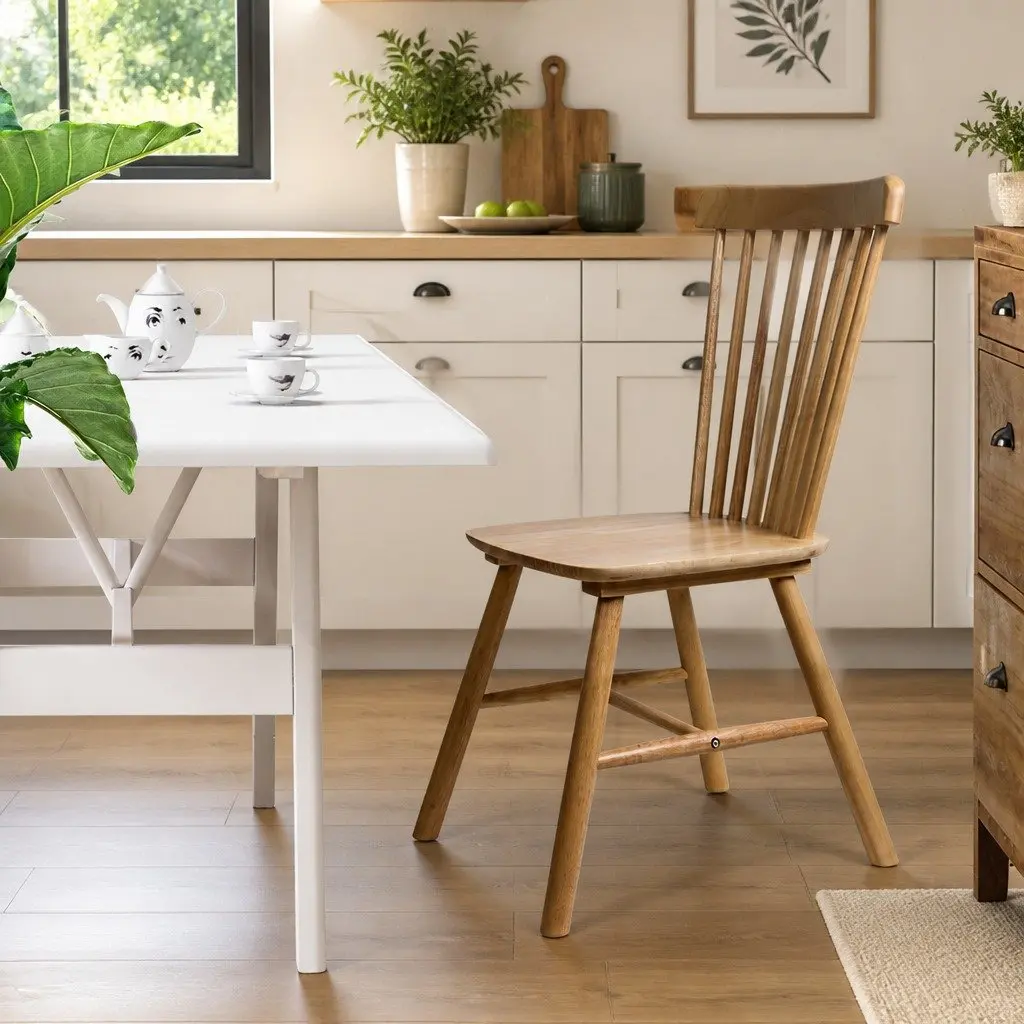 Dining Chairs Windsor Style Solid Wood Kitchen Lounge Seating Set of 6