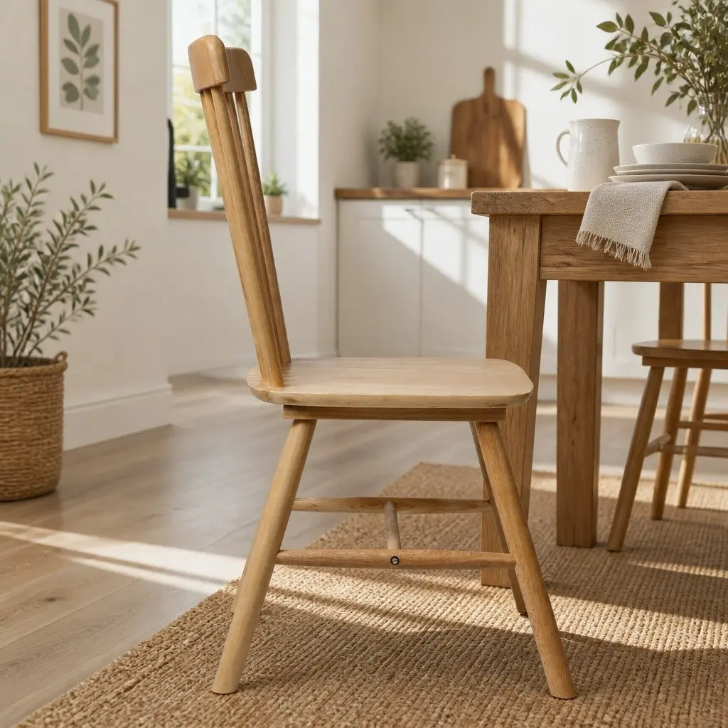 Dining Chairs Windsor-Style Solid Wood Oak Natural 8 Piece