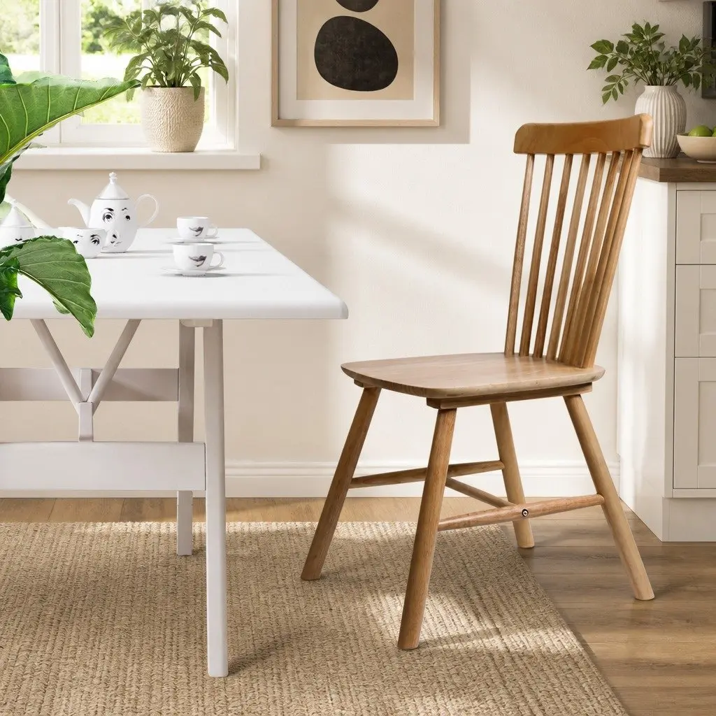 Dining Chairs Windsor-Style Solid Wood Oak Natural 8 Piece